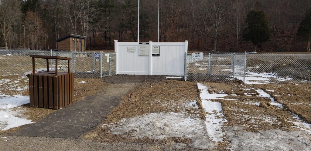 Village of Painted Post Craig Park Dog Park Large Dog area where canopy will be built over entrance