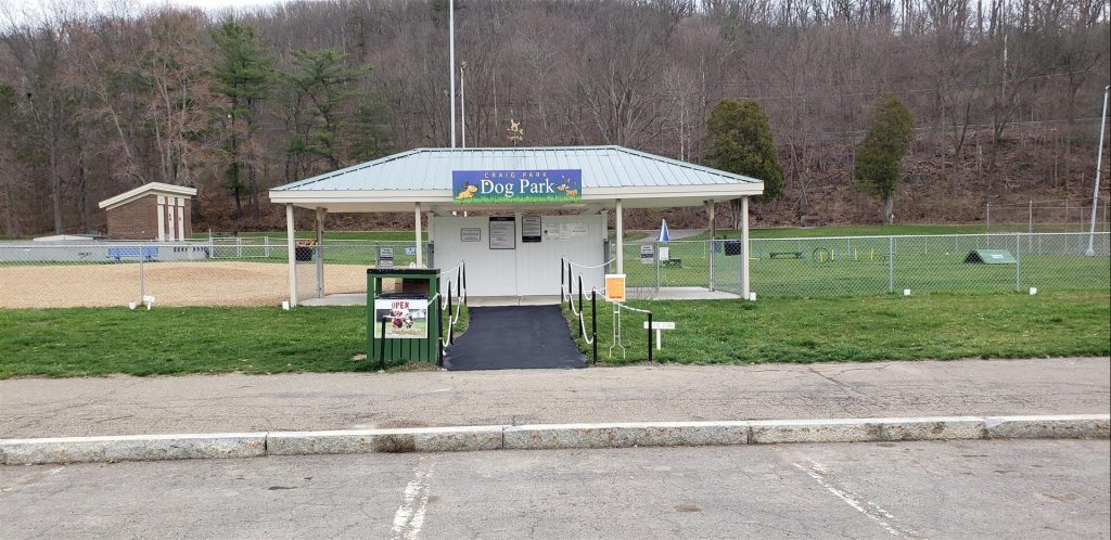 Village of Painted Post Craig Park Dog Park with new sign and entrance March 4, 2020