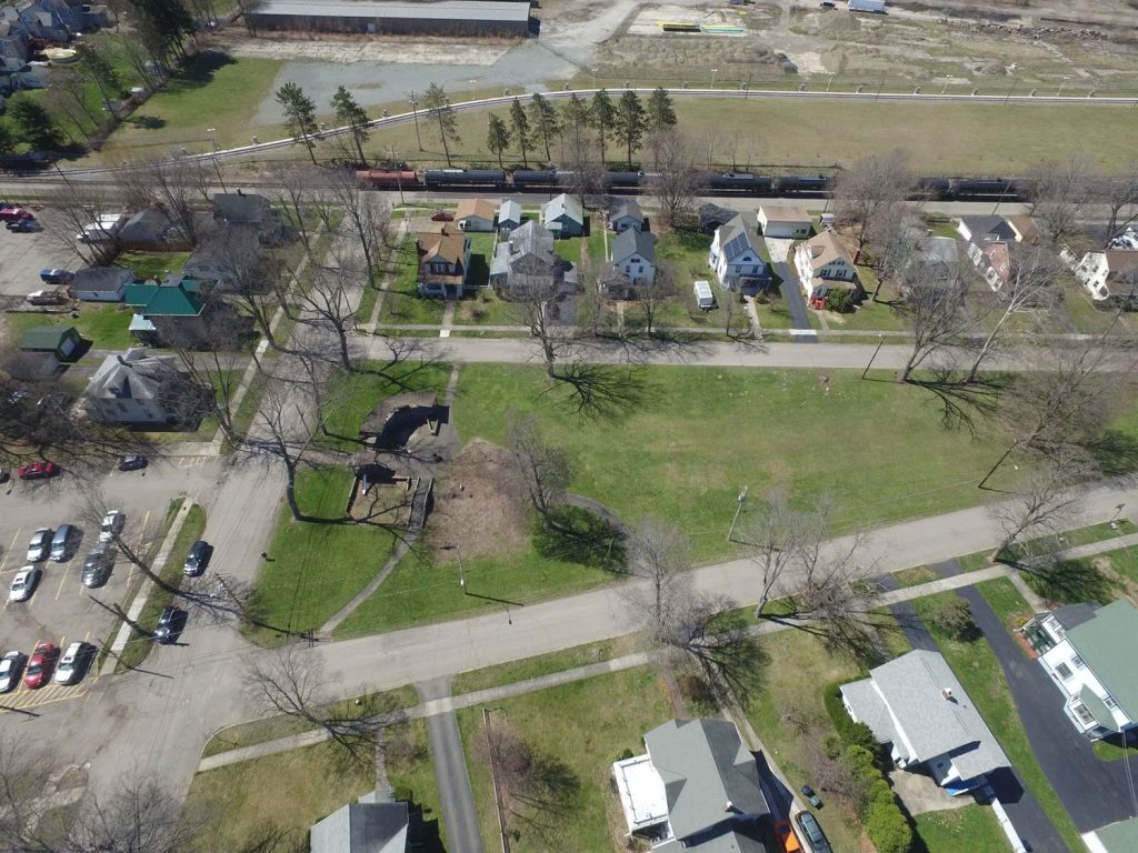 Village of Painted Post Rand Avenue Park aerial view of park and surrounding streets