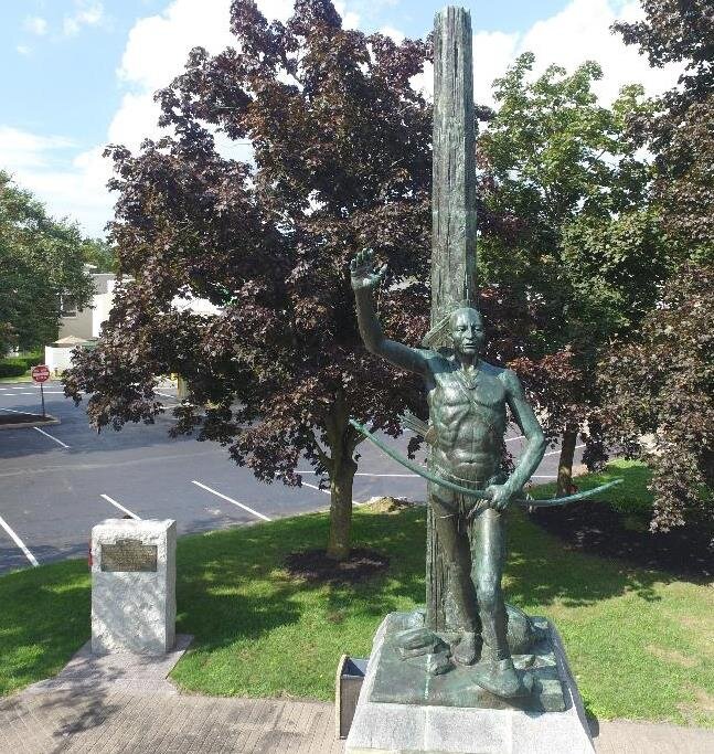 Village of Painted Post Indian Statue After Restoration